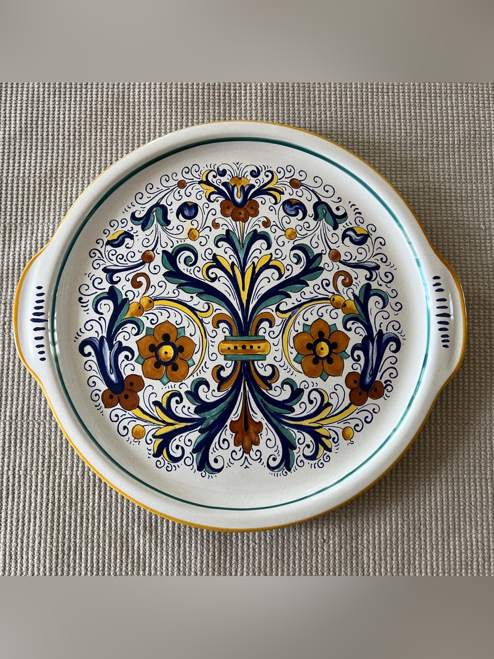 Ceramica Nova Deruta
RICCO 13.5" Round Handled Serving Platter Italian Pottery